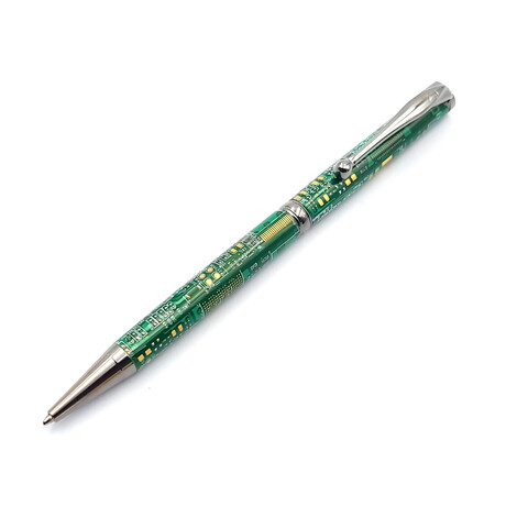 Slimline Ballpoint Twist Pen // Gunmetal + Green