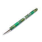 Slimline Ballpoint Twist Pen // Chrome + Green
