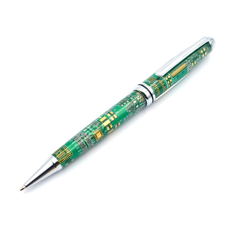 Executive Ballpoint Twist Pen // Chrome + Green