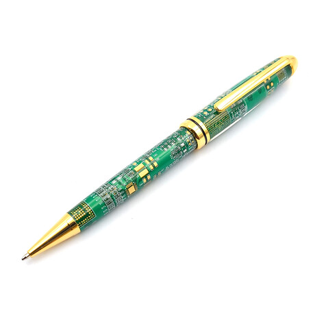 Executive Ballpoint Twist Pen // 24kt Gold + Green