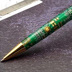 Executive Ballpoint Twist Pen // 24kt Gold + Green