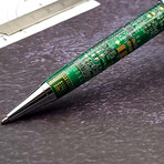 Executive Ballpoint Twist Pen // Chrome + Green
