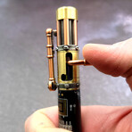 Cyberpunk Circuit Board Bolt Action Pen // Antique Brass + Black
