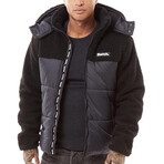 Detta Padded Sherpa Jacket // Black (XL)