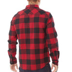 Button Up Shirt // Red + Black (XL)