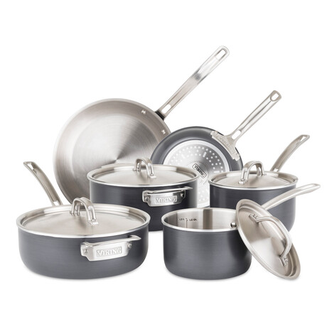 5-Ply Hard Anodized + Stainless Steel Cookware // 10-Piece Set