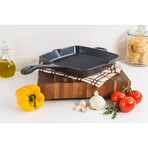 Cast Iron Square Grill Pan // Charcoal // 11"