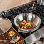 Viking Professional // 5-Ply Stainless Steel Chef's Pan + Metal Lid // 12"