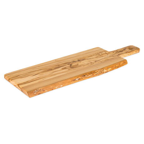 Olive Wood Serving Paddle Board + Bark Edge // 22"