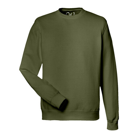 Midweight Basic Crew Neck Sweatshirt // Military Green (S)