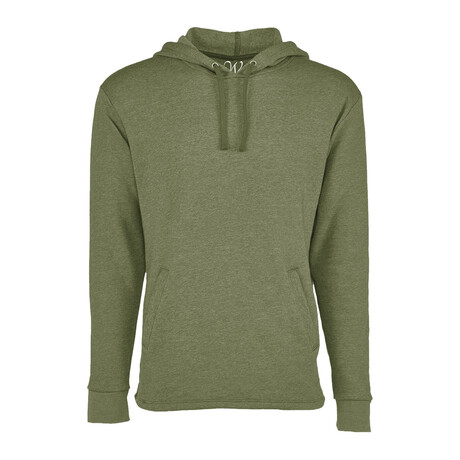 Heathered Brushed Pullover Hoodie // Military Green (S)