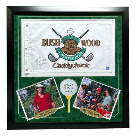 Chevy Chase // Caddyshack // Signed + Framed Bushwood Flag Collage