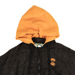 Black Orange Hood Bomber Jacket (XXS)