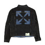 Black Blue Logo Denim Jacket (XXS)
