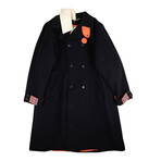 Black Double Breasted Wool Coat (L)