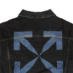 Black Blue Logo Denim Jacket (XXS)