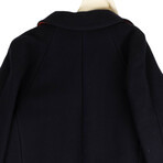 Black Double Breasted Wool Coat (L)
