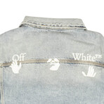 Blue White Logo Denim Jacket (XXS)