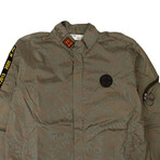 Green All Over Logo Print Jacket (S)