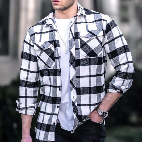 Flannel Shirt // White (Small)