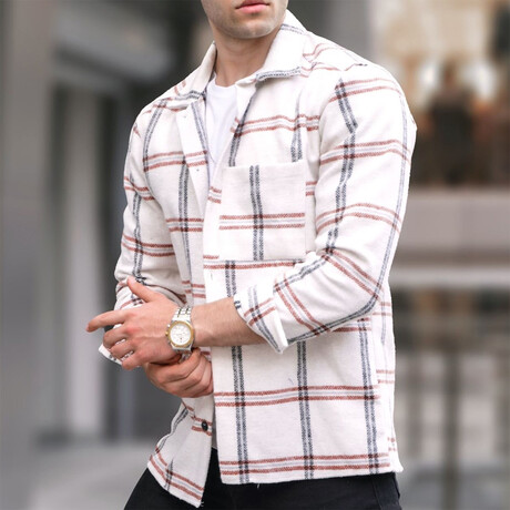 Flannel Shirt // Style 2 // Ecru (X-Large)