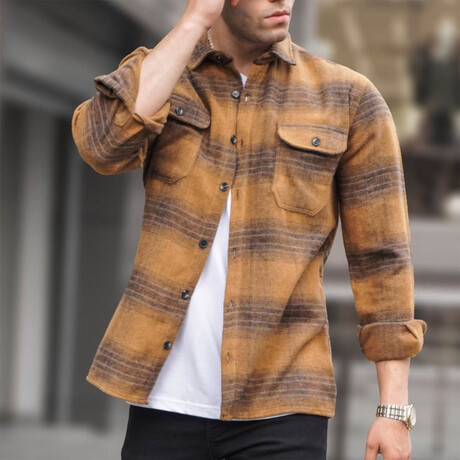 Flannel Shirt // Style 1 // Camel (Small)