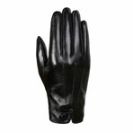 Charles Leather Touch Screen Gloves // Winter Lined // Black (M)