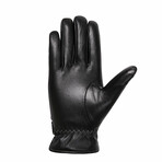 Rudyard Leather Touch Screen Gloves // Winter Lined // Black (M)