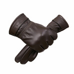 Ben Leather Touch Screen Gloves // Chocolate (L)