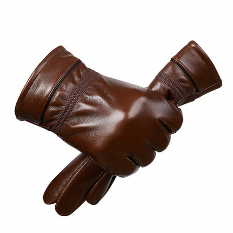 Albany Leather Touch Screen Gloves // Cognac (M)