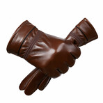 Albany Leather Touch Screen Gloves // Cognac (L)