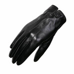 Charles Leather Touch Screen Gloves // Winter Lined // Black (M)