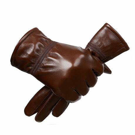Oswald Leather Touch Screen Gloves // Cognac (M)