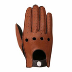 Pembroke Leather Touch Screen Gloves // Winter Lined // Cognac + Black (M)