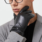 Audley Leather Touch Screen Gloves // Winter Lined // Black (M)