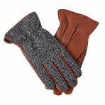 Will Leather Touch Screen Gloves // Winter Lined // Cognac + Herringbone (XL)