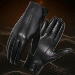 Geoffrey Leather Touch Screen Gloves // Black (L)