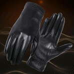 Curio Leather Touch Screen Gloves // Winter Lined // Black (L)