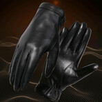 Regan Leather Touch Screen Gloves // Winter Lined // Black (M)