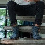 Icelandic Wool + Bamboo High Top Slippers // Charcoal (2XS)