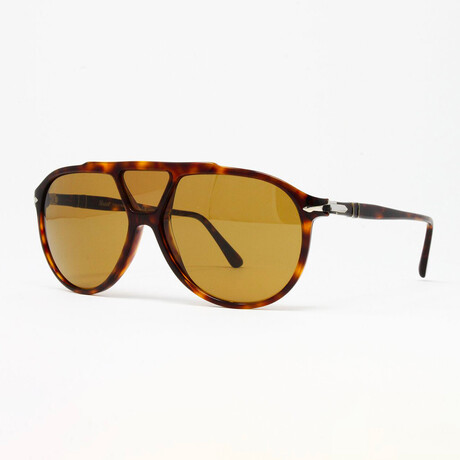 Men's PO3217S Polarized Sunglasses // Havana Brown + Golden Brown