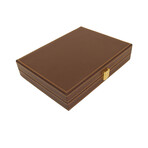 Backgammon Set // Folding Leatherette // Brown