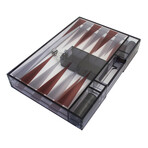 Folding Plexiglass Backgammon Set // Gray