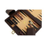 Backgammon Set // Folding Leatherette // Brown