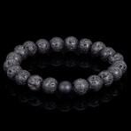 Lava + Matte Onyx Stone Stretch Bracelet // 8.25"
