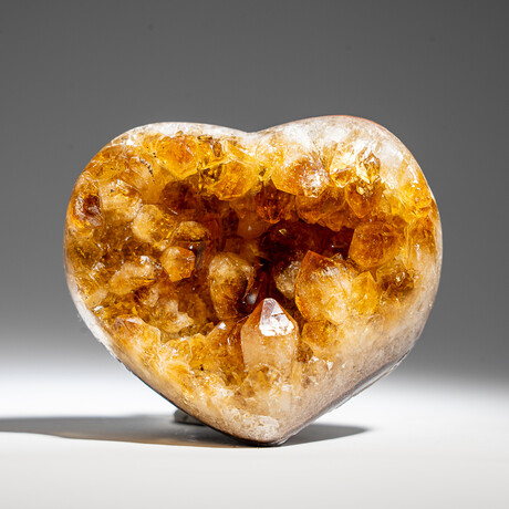 Citrine Crystal Cluster Heart from Uruguay // 229 g