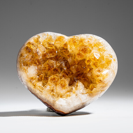 Citrine Crystal Cluster Heart from Uruguay // 7.25 oz