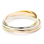 Cartier // 18k White Gold + 18k Yellow Gold + 18k Rose Gold Trinity Band Ring // Ring Size: 6 // Store Display