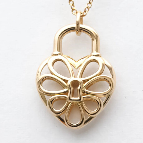Tiffany & Co. // 18k Rose Gold Filigree Heart Necklace // 16.14" // Store Display