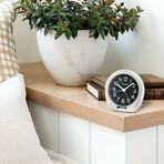 Sakai Travel Alarm Clock // Metallic Silver + Black
